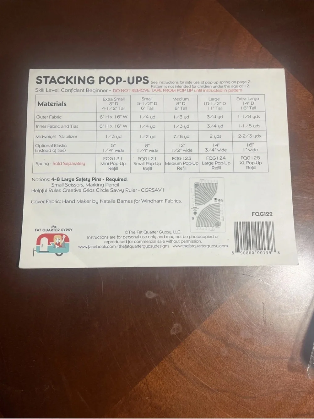 Large Pop-Up Refill - and pattern Stacking Pop-Ups fat quart Gypsy